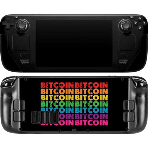 Rainbow Bitcoin Steam Deck Handheld Gaming Computer OLED Skin