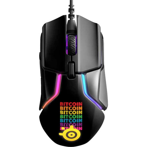 Rainbow Bitcoin SteelSeries Rival 600 Gaming Mouse Skin