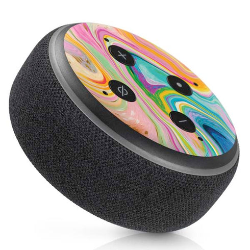 Etta Vee Rainbow Marble Amazon Echo Dot Skin