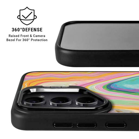 Rainbow Marble by Etta Vee Galaxy S25 Kickstand Case