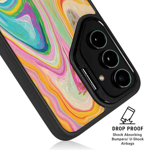 Rainbow Marble by Etta Vee Galaxy S25 Kickstand Case