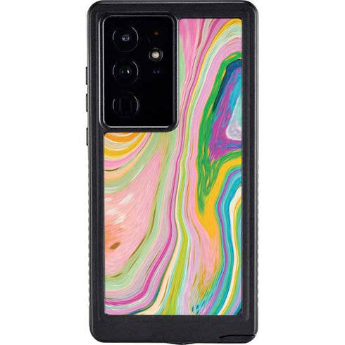 Rainbow Marble by Etta Vee Galaxy S24 Ultra Waterproof Case