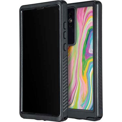 Rainbow Marble by Etta Vee Galaxy S24 Ultra Waterproof Case