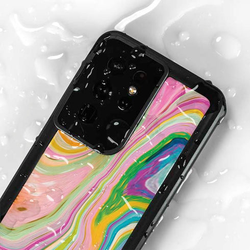 Rainbow Marble by Etta Vee Galaxy S24 Ultra Waterproof Case