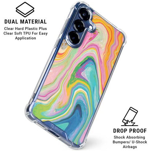 Rainbow Marble by Etta Vee Galaxy S25 Clear Case