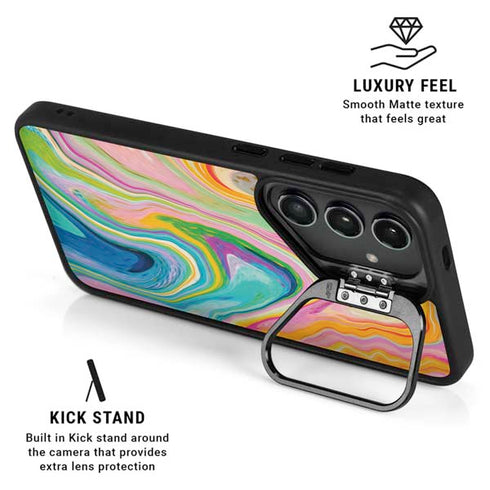 Rainbow Marble by Etta Vee Galaxy S26 Kickstand Case