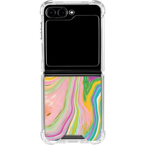 Rainbow Marble by Etta Vee Galaxy Z Flip6 Clear Case