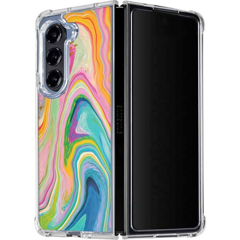 Rainbow Marble by Etta Vee Galaxy Z Fold5 5G Clear Case