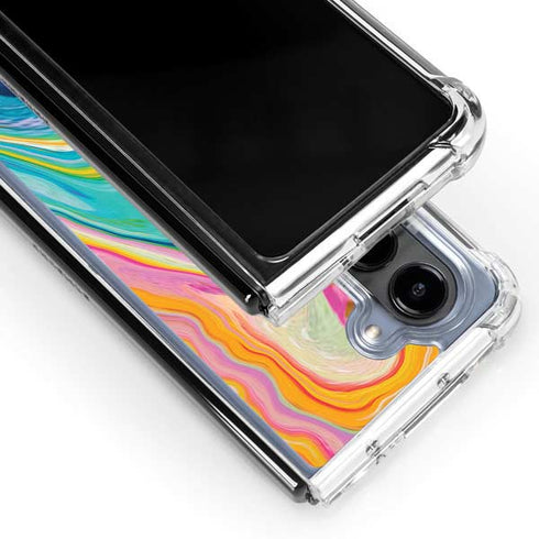 Rainbow Marble by Etta Vee Galaxy Z Fold5 5G Clear Case