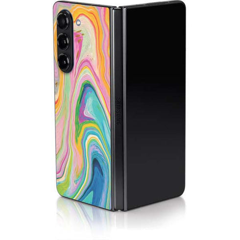 Rainbow Marble by Etta Vee Galaxy Z Fold5 5G Skin