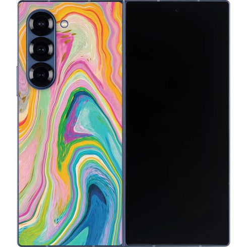 Rainbow Marble by Etta Vee Galaxy Z Fold6 Skin