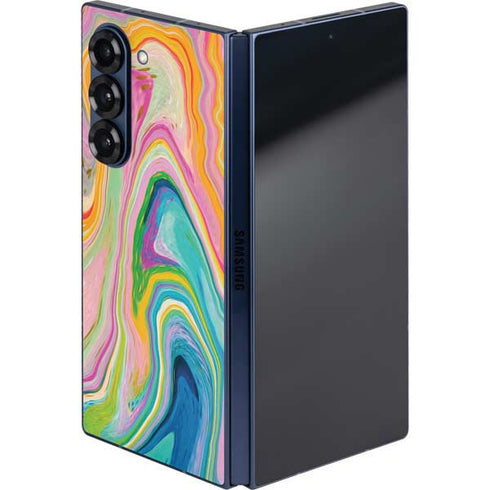 Rainbow Marble by Etta Vee Galaxy Z Fold6 Skin