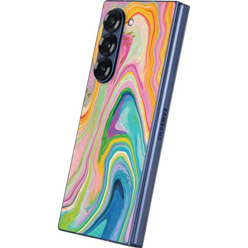 Rainbow Marble by Etta Vee Galaxy Z Fold6 Skin