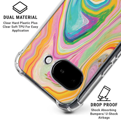 Rainbow Marble by Etta Vee Google Pixel 9a Clear Case