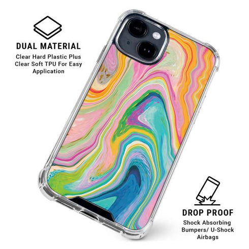 Rainbow Marble by Etta Vee iPhone 15 Clear Case