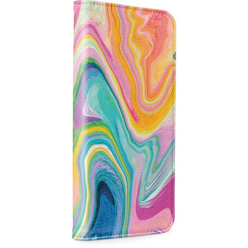 Rainbow Marble by Etta Vee iPhone 15 Folio Case
