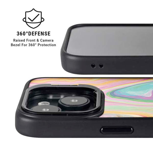 Rainbow Marble by Etta Vee iPhone 15 Plus Kickstand Case