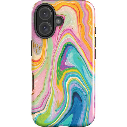 Rainbow Marble by Etta Vee iPhone 16 Plus Impact Case