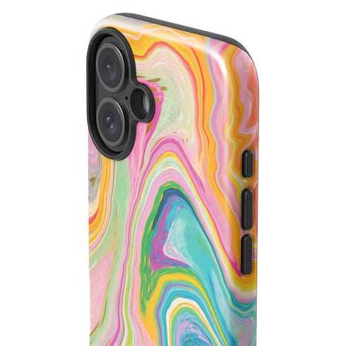 Rainbow Marble by Etta Vee iPhone 16 Plus Impact Case