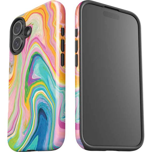 Rainbow Marble by Etta Vee iPhone 16 Plus Impact Case