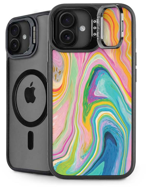 Rainbow Marble by Etta Vee iPhone 16 Plus Kickstand Case