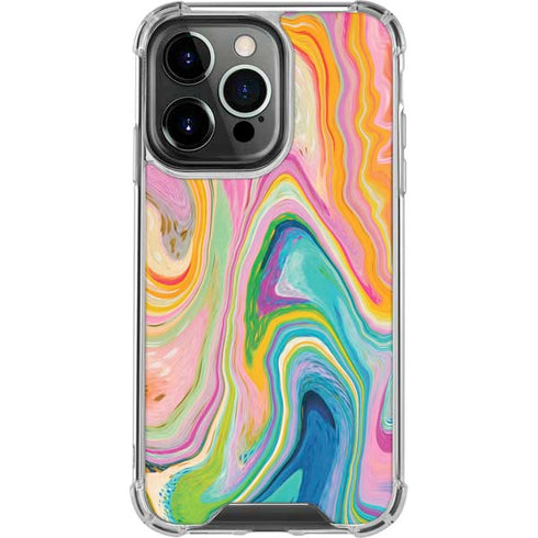 Rainbow Marble by Etta Vee iPhone 16 Pro Clear Case