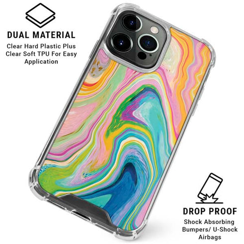 Rainbow Marble by Etta Vee iPhone 16 Pro Clear Case