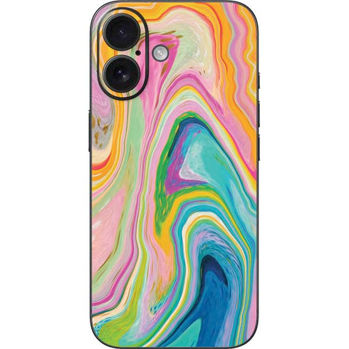 Rainbow Marble by Etta Vee iPhone 16 Skin