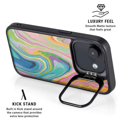 Rainbow Marble by Etta Vee iPhone 16e Kickstand Case