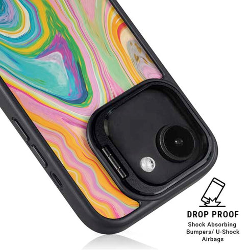 Rainbow Marble by Etta Vee iPhone 16e Kickstand Case