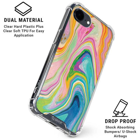 Rainbow Marble by Etta Vee iPhone 16e Clear Case