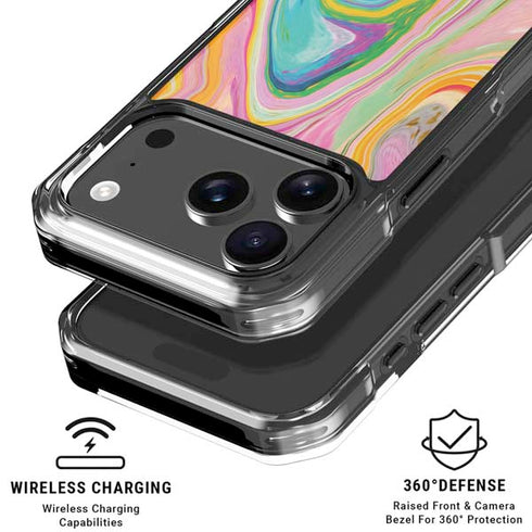 Rainbow Marble by Etta Vee iPhone 18 Pro Clear Case