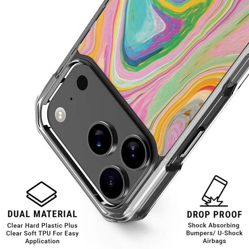 Rainbow Marble by Etta Vee iPhone 18 Pro Clear Case