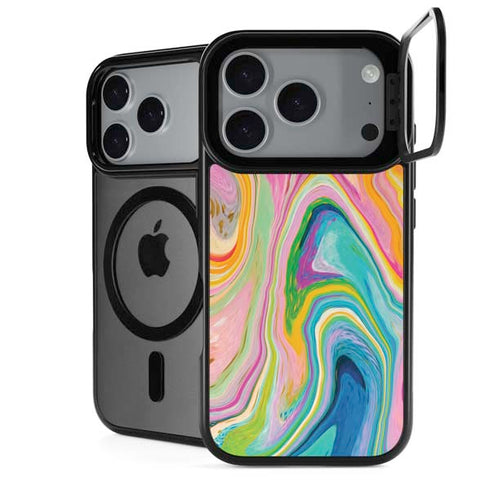 Rainbow Marble by Etta Vee iPhone 18 Pro Kickstand Case