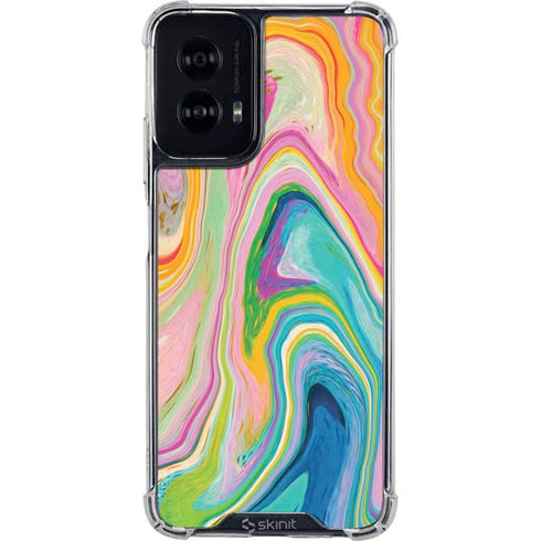 Rainbow Marble by Etta Vee Moto G Power 5G (2024) Clear Case