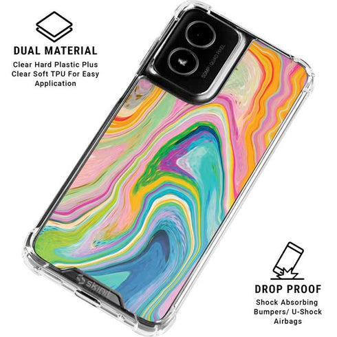 Rainbow Marble by Etta Vee Moto G Power 5G (2024) Clear Case
