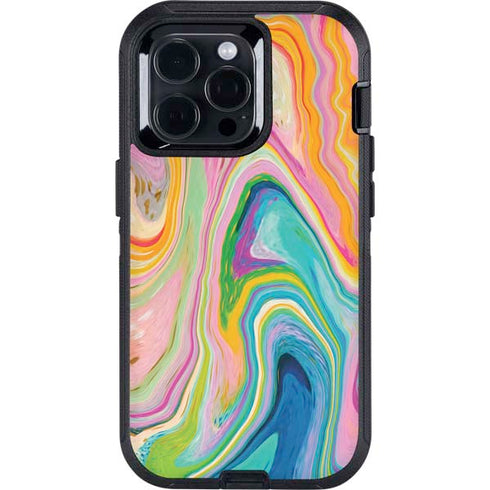 Rainbow Marble by Etta Vee Otterbox Defender iPhone Skin