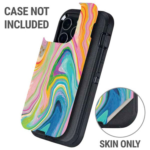 Rainbow Marble by Etta Vee Otterbox Defender iPhone Skin