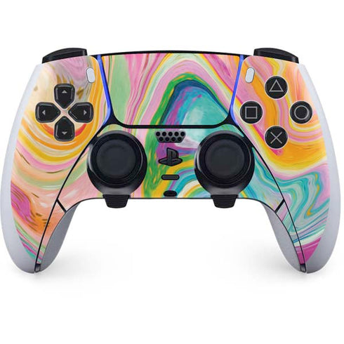 Etta Vee Rainbow Marble PS5 DualSense Edge Pro Controller Skin