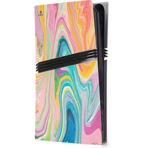 Rainbow Marble by Etta Vee PS5 Pro Console Skin