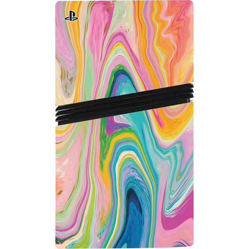 Rainbow Marble by Etta Vee PS5 Pro Console Skin