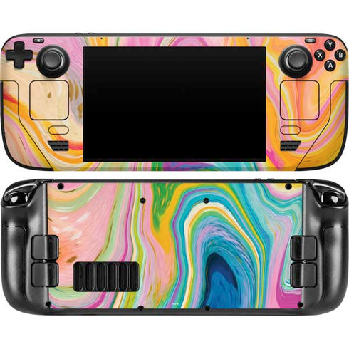 Rainbow Marble by Etta Vee Steam Deck Handheld Gaming Computer OLED Skin