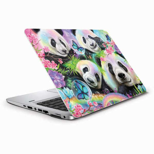 Rainbow Pandas with Butterflies by Sheena Pike HP Elitebook Skin