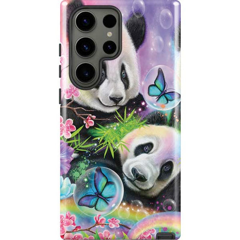 Rainbow Pandas with Butterflies by Sheena Pike Galaxy S23 Ultra Pro Case