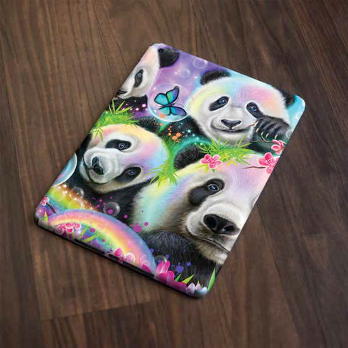 Rainbow Pandas with Butterflies by Sheena Pike Apple iPad Skin