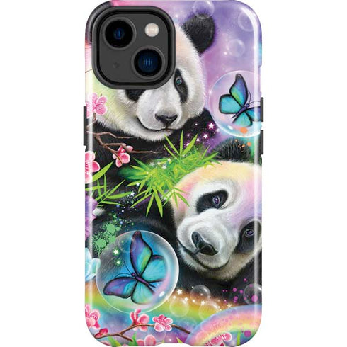 Rainbow Pandas with Butterflies by Sheena Pike iPhone 15 Impact Case