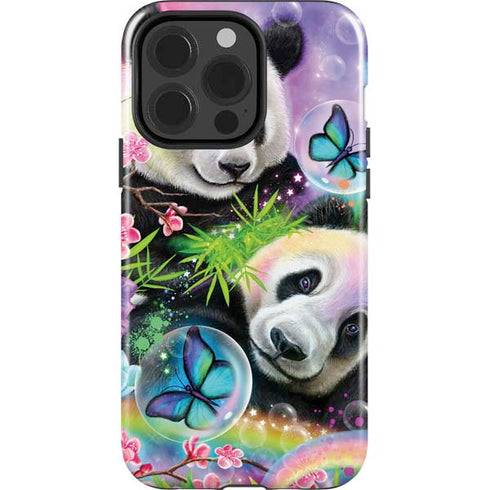 Rainbow Pandas with Butterflies by Sheena Pike iPhone 15 Pro Impact Case