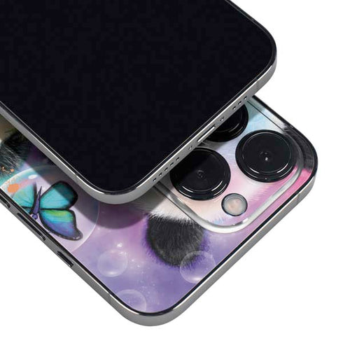 Rainbow Pandas with Butterflies by Sheena Pike iPhone 15 Pro Max Skin