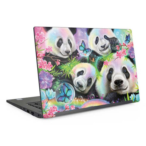 Rainbow Pandas with Butterflies by Sheena Pike Dell Latitude Skin