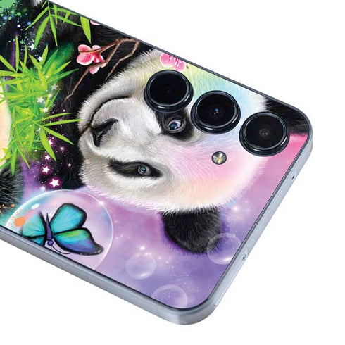 Rainbow Pandas with Butterflies by Sheena Pike Galaxy A35 5G Skin